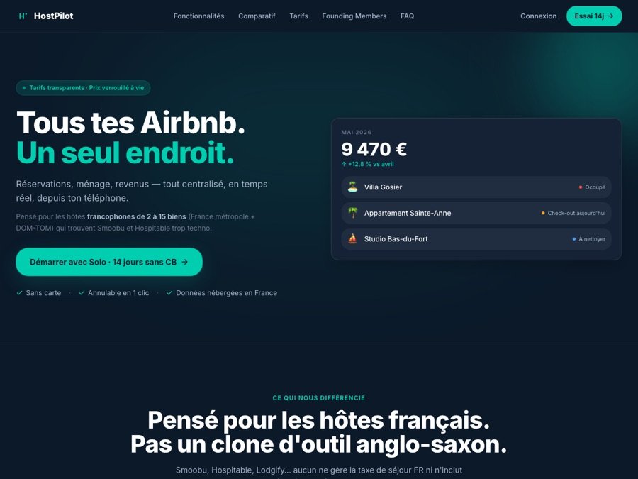 Aperçu du site HostPilot