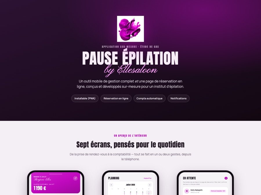 Aperçu du site Pause Épilation